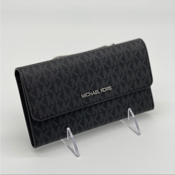 Michael Kors Trifold Wallet Signature Black - Picture 1 of 7